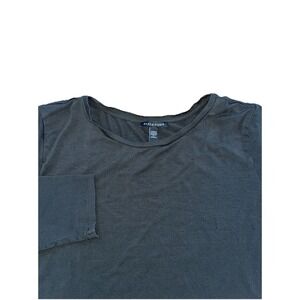 EILEEN FISHER‎ Black 3/4 Long Sleeve Shirt Tencel Stretch Jersey Women's L